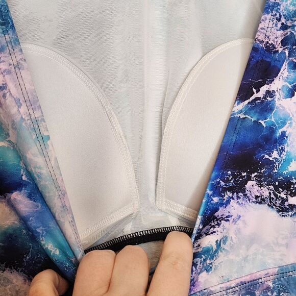 1X 14W 16W Torrid Purple Swimsuit One Piece Ocean Waves Active Athletic Coverage - Picture 4 of 9